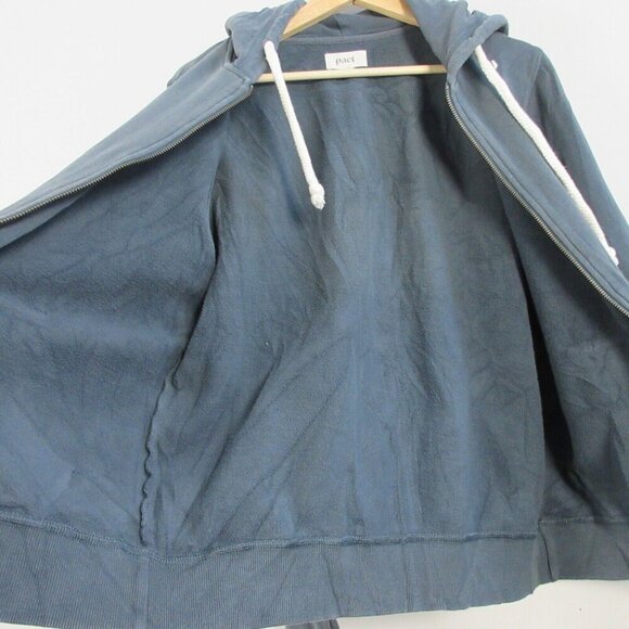 Pact Hooded Jacket Womens S Dark Blue Cotton Full Zip Long Sleeve Casual 590 - Picture 5 of 11